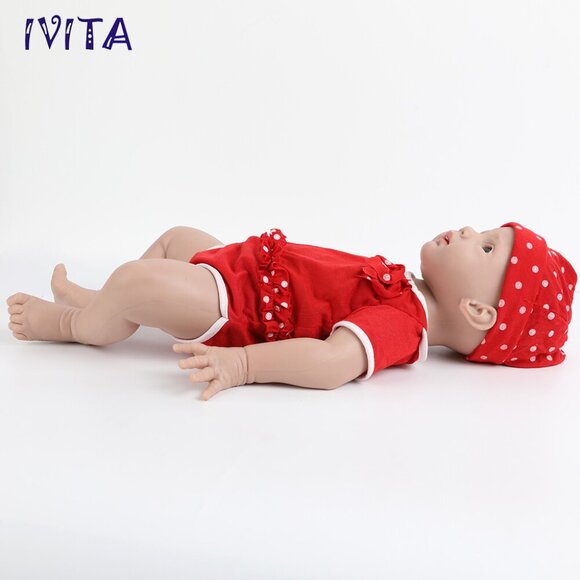 IVITA 20inch Full Silicone Reborn Baby Girl Handmade Silicone Doll Infant - Picture 9 of 12